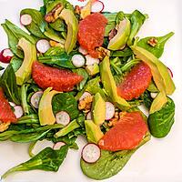 recette Salade de pamplemousse, avocat et noix