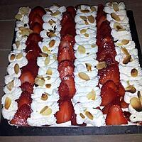 recette Tarte aux fraises-chantilly et amandes