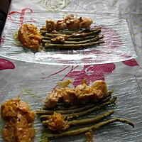 recette assiette  st jacques    sauce  a l orange,   asperges