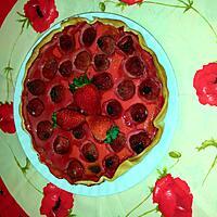 recette Tarte aux fraises  à la barbe à papa