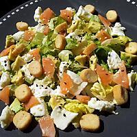 recette Salade du soir au saumon-avocat et mozzarella