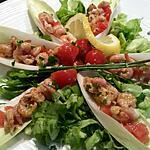 recette Feuilles de chicon (endive) aux crevettes grises
