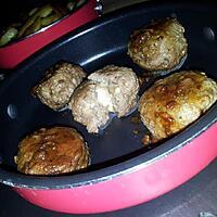 recette Boulettes de Boeuf farcie à la mozzarella rôti au miel