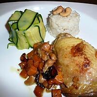 recette poulet au noix de cajou, et  au ras-el-hanout.