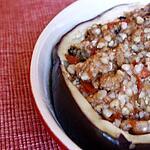 recette Aubergine farcie aux graines de sarrasin