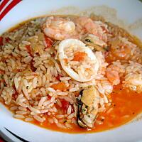 recette Arroz de Marisco (riz tomates et fruits de mer)