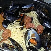 recette Spaghettis au moules et au chorizo