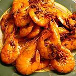 recette crevettes a l'ails flambées au cognac