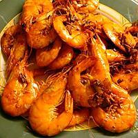 recette crevettes a l'ails flambées au cognac