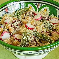 recette Salade de semoule aux asperges, radis et tomates confites