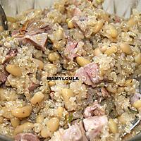 recette Salade de quinoa aux haricots blancs et au gigot d'agneau.