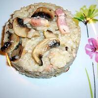 recette Risotto aux champignons et lardons