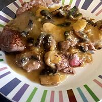 recette Boeuf en sauce aux champignons