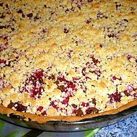 recette Tarte crumble aux framboises et chocolat