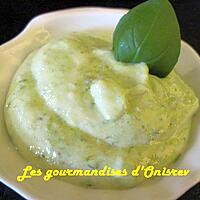 recette Mousseline  au fromage blanc et pesto basilic