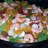 recette Salade familiale aux gambas et aux oranges