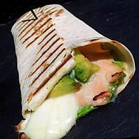 recette Wrap toasté au saumon avocat mozzarella