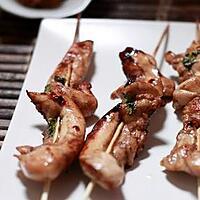 recette Poulet satay en brochettes, sauce croquante aux cacahuètes