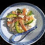 recette Chirashi saumon fumé-avocat-mozza(salade japonaise)