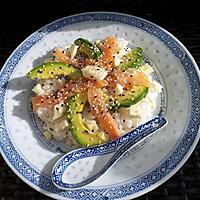 recette Chirashi saumon fumé-avocat-mozza(salade japonaise)