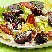 recette Salade de betterave, chorizo et fêta