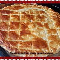 recette Tourte rustique au jambon et aux deux fromages