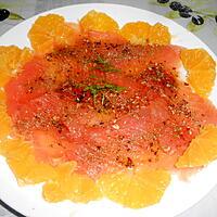 recette CARPACCIO DE SAUMON A L'ORANGE