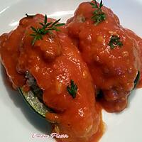 recette Courgettes farcies sauce tomatée bolognaise