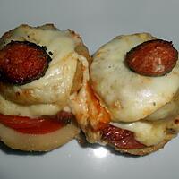 recette FONDS D'ARTICHAUTS GRATINES MOZZARELLA ET CHORIZO