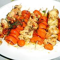 recette BROCHETTES DE POULET ET D'ABRICOTS