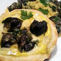 recette Petites quiches aux escargots et au bleu des moines