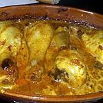 recette Pilons de poulet rôtis a la crème et au curry rouge