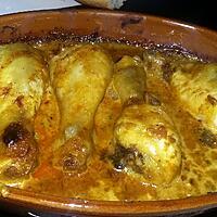 recette Pilons de poulet rôtis a la crème et au curry rouge