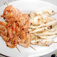 recette CALAMARETTI ET CREVETTES POELES AU CITRON