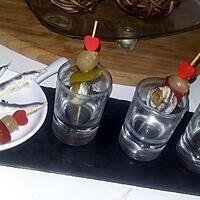 recette Tapas brochettes d'olive aux anchois