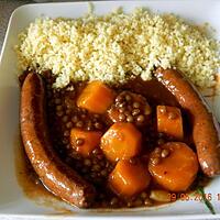 recette Tajine de merguez aux lentilles et carottes