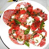 recette CARPACCIO DE BOEUF A LA MOZZARELLA BASILIC