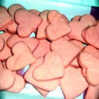 recette mes sablé pour la saint valentin en forme de cœur rose