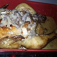 recette Poulet rôtis à la crème et au champignons