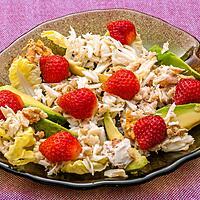 recette Salade d'araignée à l'avocat et aux fraises