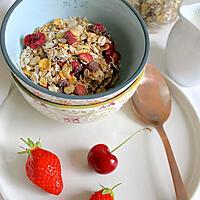 recette Muesli protéiné, super aliments, fruits rouges et fruits secs (sans gluten)