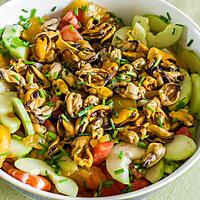 recette Salade grecque aux moules et crevettes