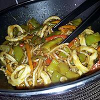 recette Ramens sautées au calamars et légumes