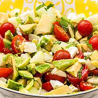 recette Salade de concombre à l'avocat et à la fêta