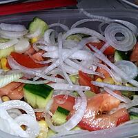 recette Salade pique nique aux oignons nouveau et crudités