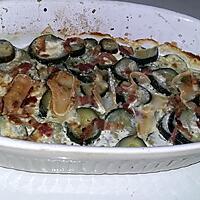 recette Gratinée de courgettes au lard et au chèvre