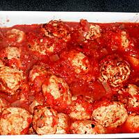 recette Boulettes de poulet au fromage, sauce napolitaine (compatible dukan)