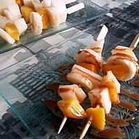 recette Brochettes de fruits au coulis de caramel