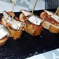 recette Tapas tartines de courgette aux sardines
