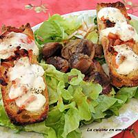 recette Bruschettas gourmandes et salade de gésiers